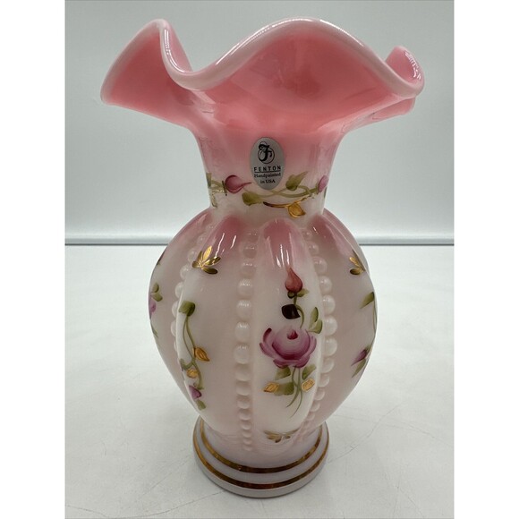 Fenton Pink Art Glass Vase - Picture 1 of 8